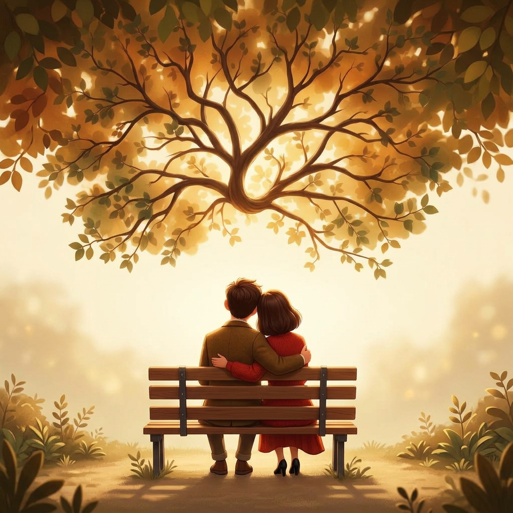 Two people sitting close together in comfortable silence
